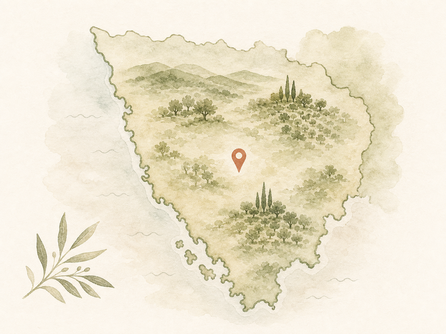 Illustrated rough map of Istria